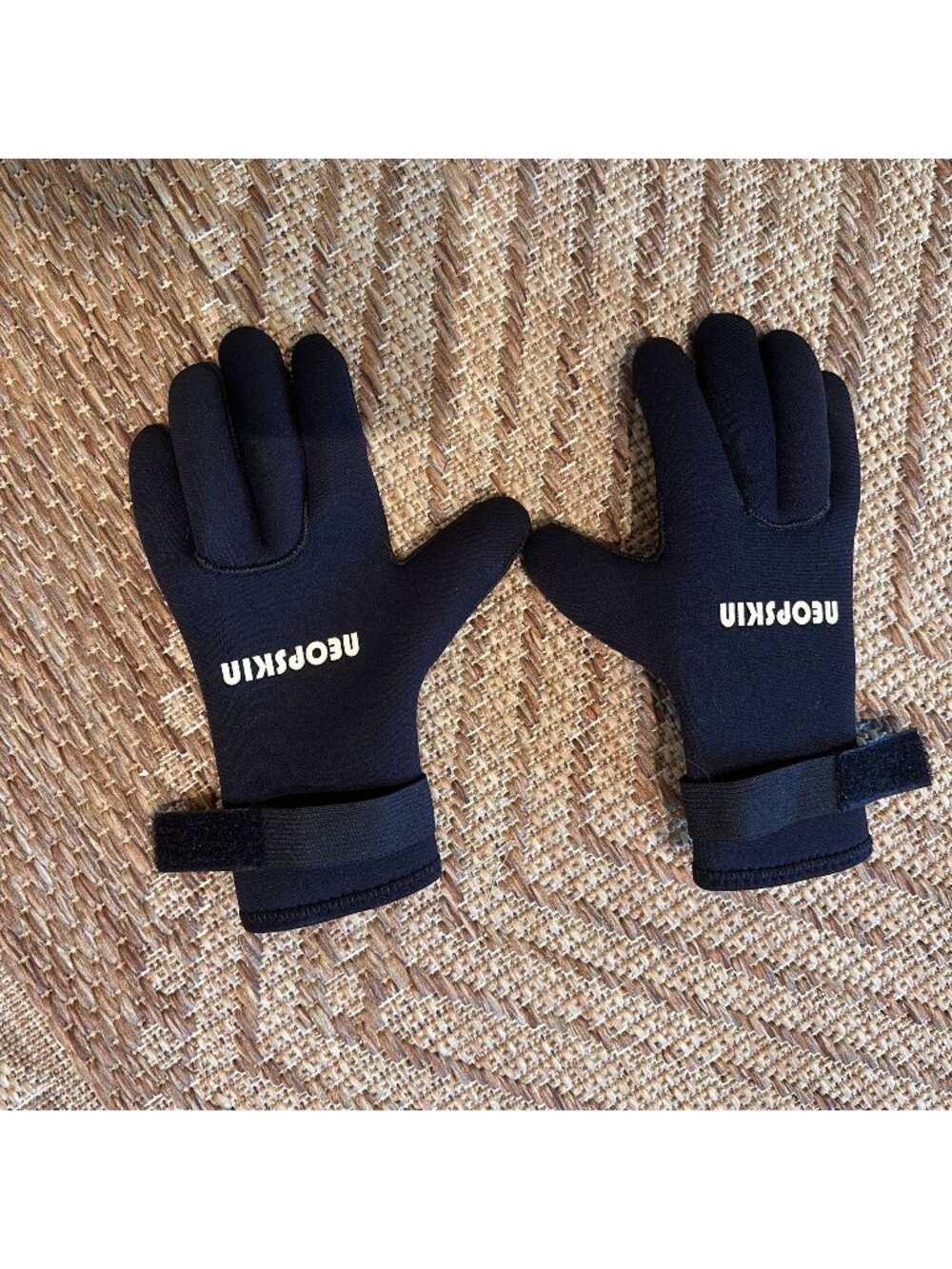 Neopskin Neoprene Unisex Wetsuit Gloves S Black Adjustable For Diving